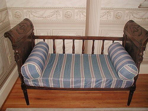 French Directoire day bed early 1800's walnut hand