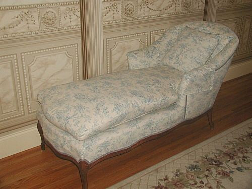 Walnut Toile Chaise French Styling Down Cushion C