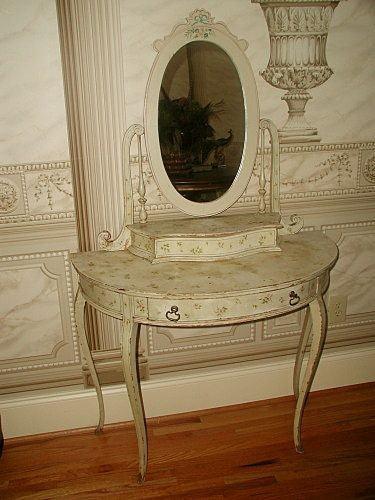 Flowered french vanity early 1900's with mirror