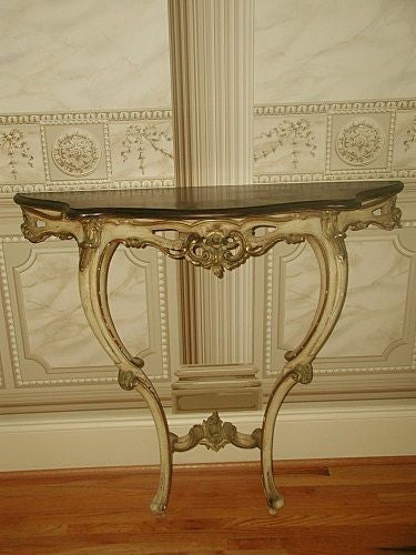 French Console Table 19th C Louis XV Ornately Carv