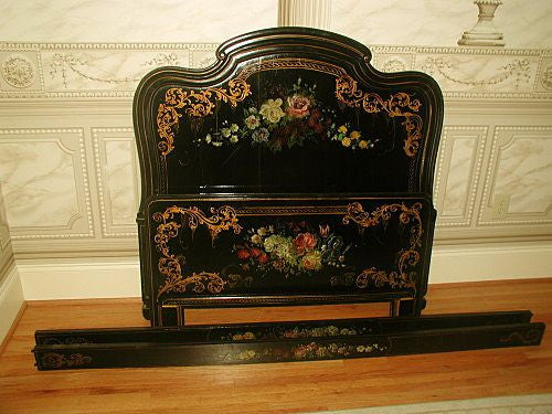 Gorgeous French Bed Hand Painted Custom Made 19th Century