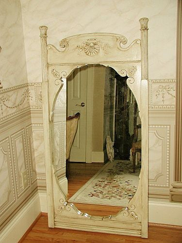 French Carved Mirror Wooden Early 1900's Reversible