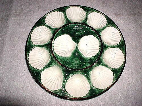 Master oyster platter 19th century Longchamp majolica