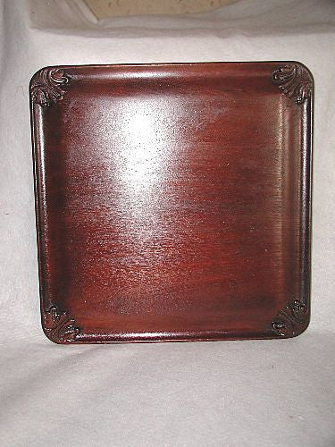 English mahogany tray hand carved 19th century