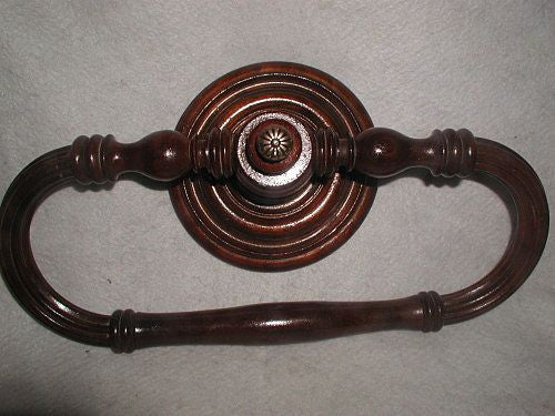 French Towel Rack C.1850 Walnut Hand Carved Large