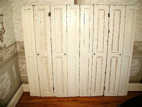 Hart Pine Doors C.1900 4 Sets Of Folding Entertainment Cabinet