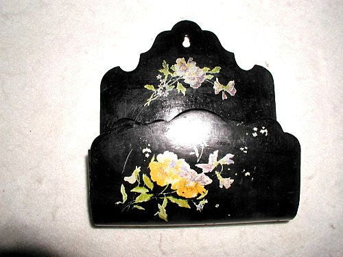 French letter holder papier mache 19th century hand made painted
