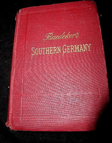 Leather German Guide For Travelers C.1907 Baedeker's Wurtemberg & Bavaria