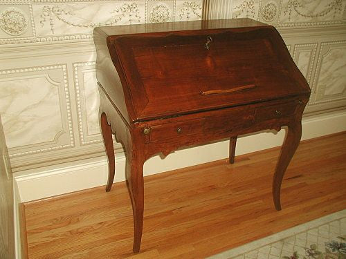 French Fruitwood Desk Secretary 18th Century Hand Carved Unusual