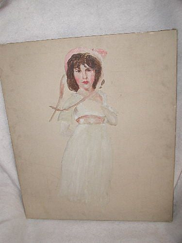 French portrait painting early 1900's oil on canvas