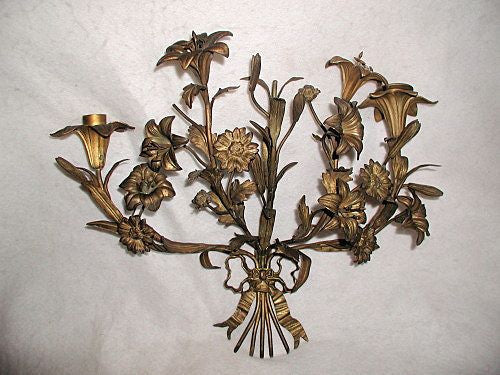 Bronze French Sconce Early 1900's Excellent Condition Could Be Electrified