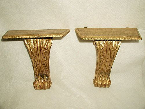 Italian corbels shelves gilt wooden early 1900's