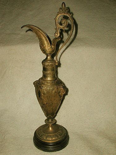 French bronze ewer 19th century large mounted