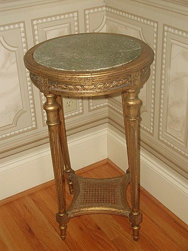 Gilt marble table France 19th century hand carved caned