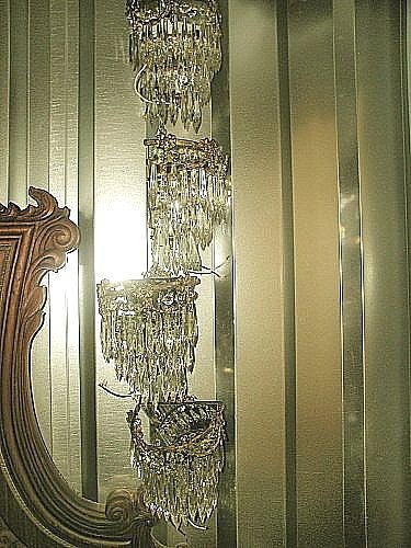 Four Edwardian Sconces England 19th C Mirrored Prisms Rewired