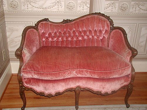 French Walnut Settee Down Cushion 19th Century Fabulous Condition