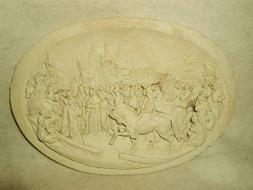 Old Plaster Plaque Roman High Relief Early 1900's