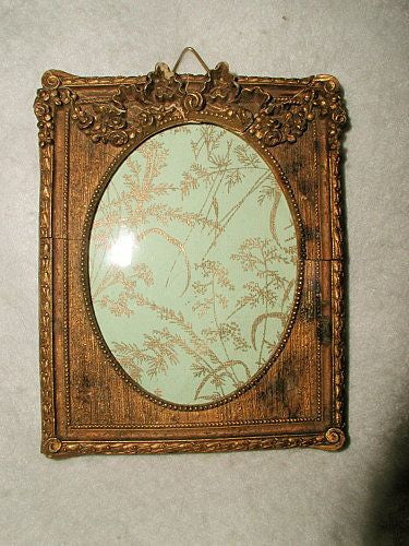 Gilt Wooden Frame With Glass 19th C France Carved Header