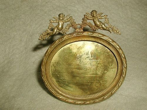 French Brass Frame Oval Solid 19th Century
