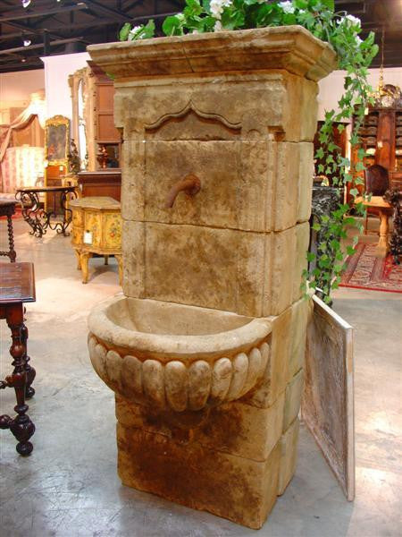 Hand Carved "Vasque" Limestone Fountain