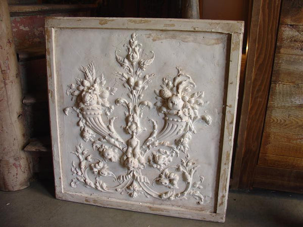 Plaster Bas Relief on Wood Plaque