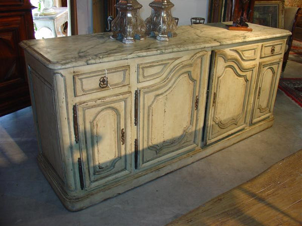 Louis XIV Style Painted Enfilade with Faux Marble Top-Late 1800's