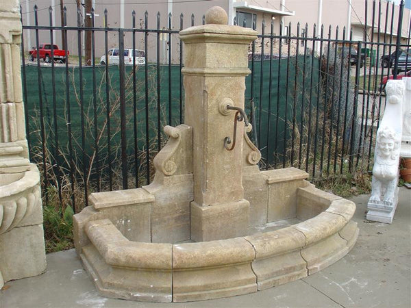 Unusual Hand Carved Stone Wall Fountain from Provence, France