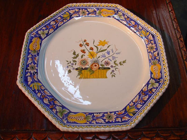 Large Faience Plate from Rouen, France