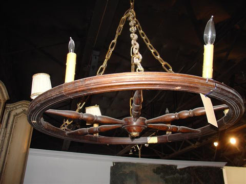 Antique Spinning Wheel Converted to Chandelier