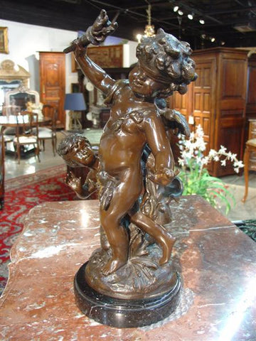 Reproduction Cast Bronze of Eros and Young Girl