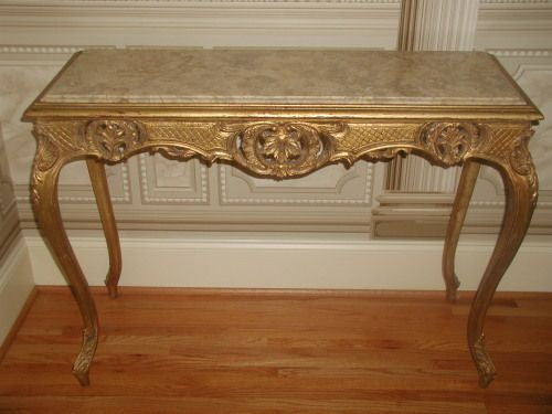 French gilt table marble top 19th century gorgeous