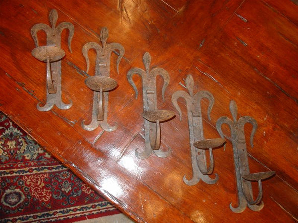Individual Hand Forged Iron Sconces from France