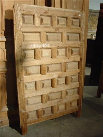 Antique Walnut Wood Door from Spain