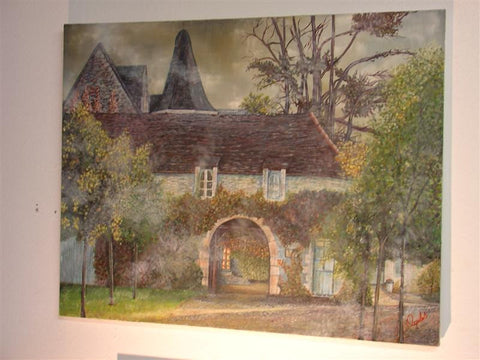 Oil Painting on Canvas-French Manor House