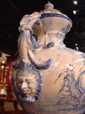 Antique Blue and White Savona Urn-19th Century