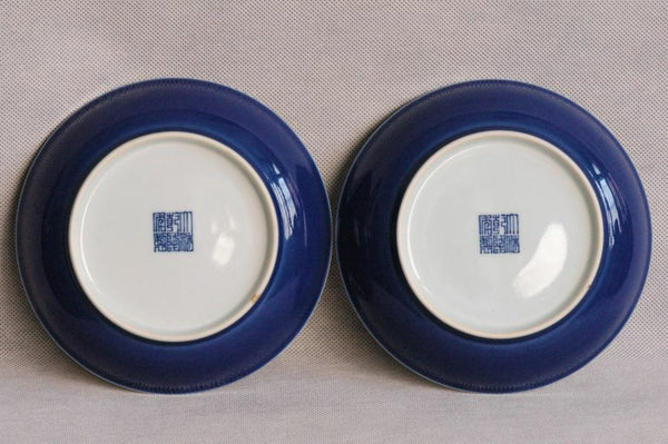 Masterpiece Pair of Chinese Qing Plates Qianlong Mark & Period