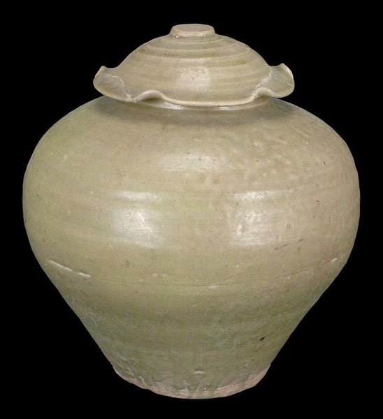 Chinese Yuan Dynasty Glazed Jar w Cover , 13C