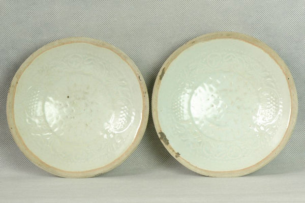Pair of Chinese Song Qingbai Plate w Boys , 1000 AD
