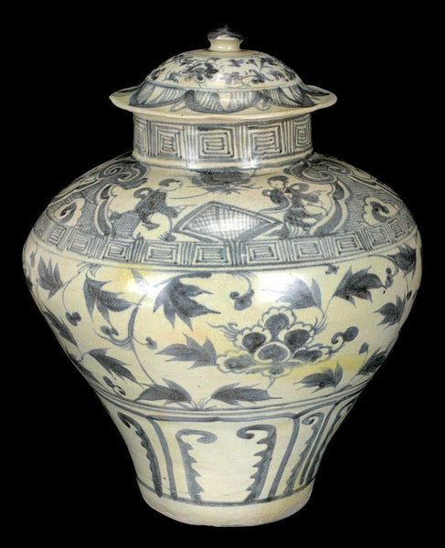 Masterpiece Chinese Yuan Blue and White Porcelain Jar , 13C