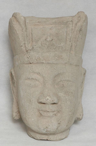 Chinese Ming Dynasty Stone Buddha Head , 17C