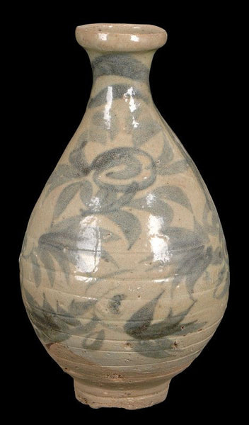 Chinese Yuan Blue and White Porcelain Vase , 13C