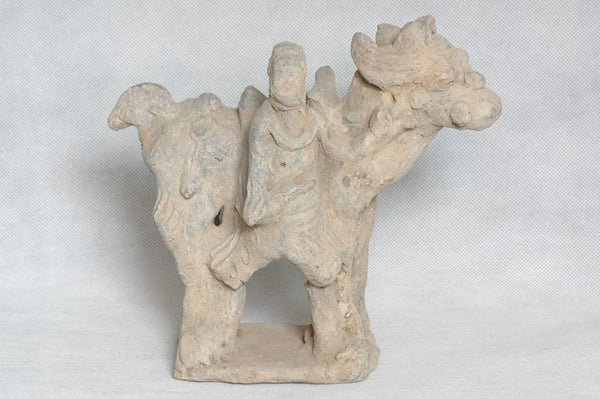 Chinese Yuan Dynasty Pottery Horse w Groom , 13C